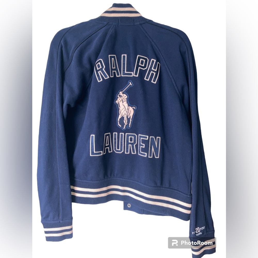 Ralph Lauren Navy and Pink Varsity Jacket - Picture 2 of 8
